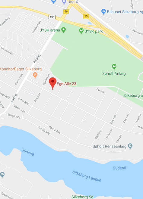 Kort over Søholts Private Børnepasser i Silkeborg dagpleje